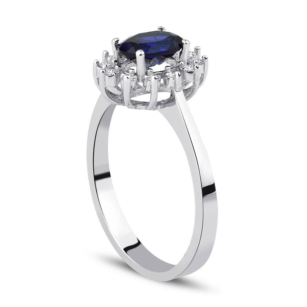 1.08 Karat Pırlanta Safir Yüzük