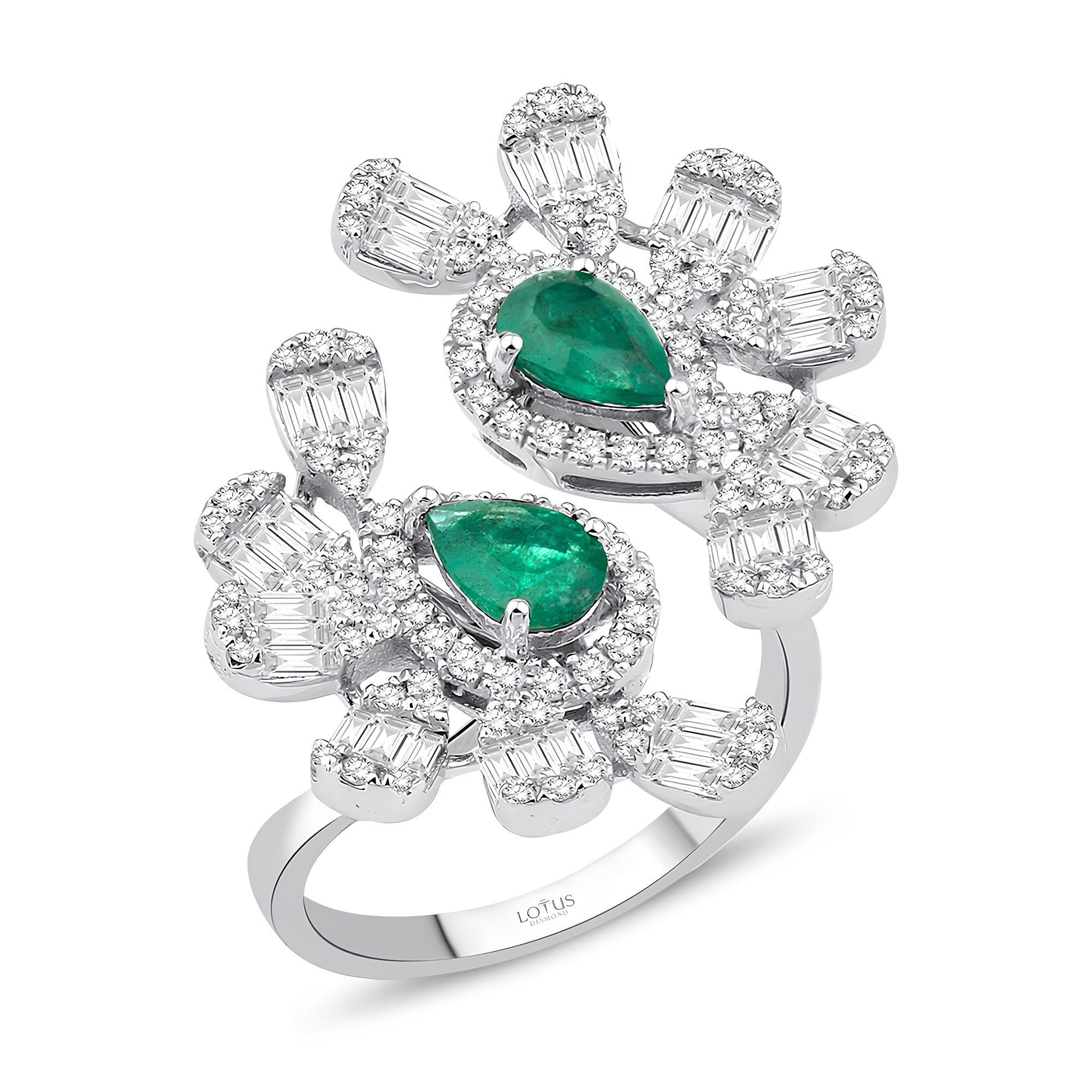 1.91 Karat Pırlanta Zümrüt Yüzük