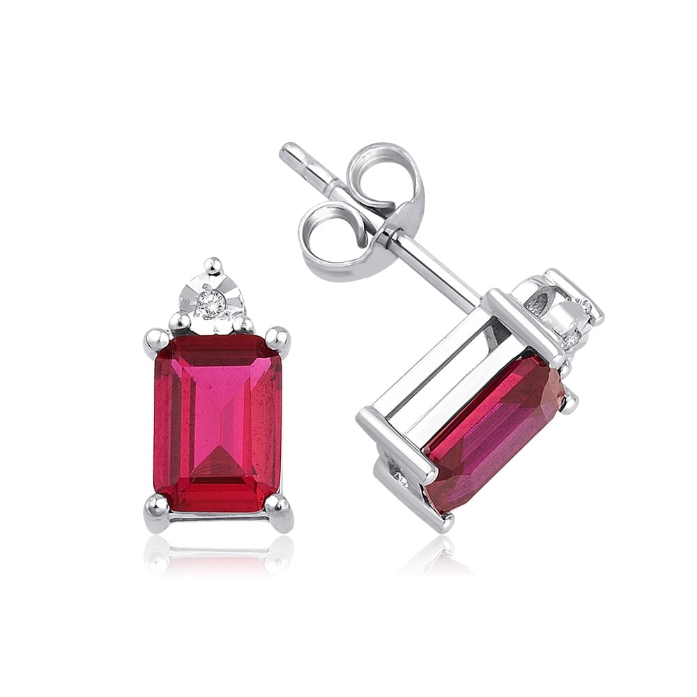 2.28  Karat Pırlanta Yakut Küpe 