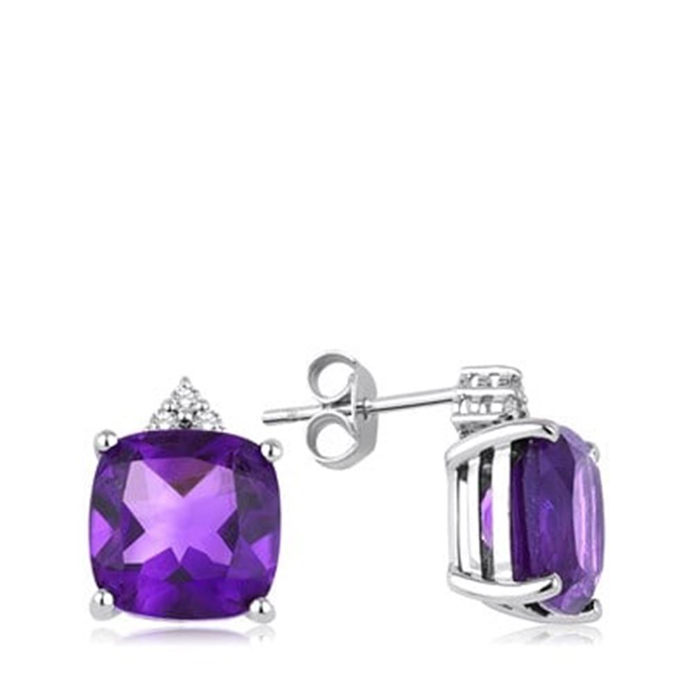 3.90 Karat Pırlanta Ametist Küpe