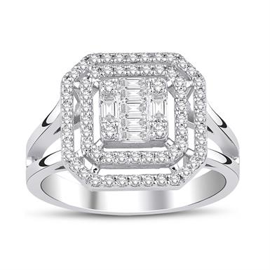 0.61 Karat Pırlanta Baget Yüzük