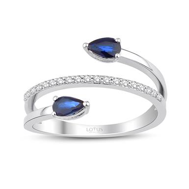 0.80 Karat Pırlanta Safir Tasarım Yüzük