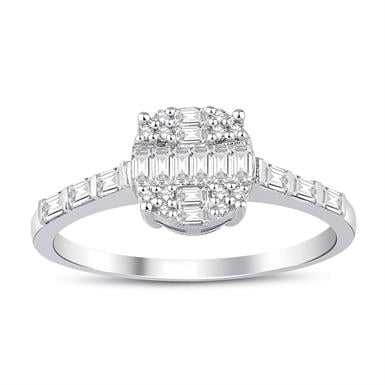 0.38 Karat Pırlanta Baget Yüzük