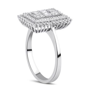 0.50 Karat Pırlanta Baget Yüzük