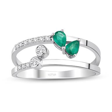 0.10 Karat Pırlanta Zümrüt Yüzük