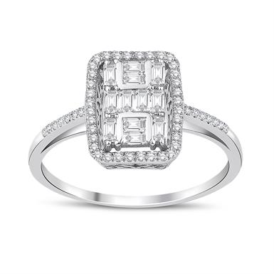 0.45 Karat Pırlanta Baget Yüzük