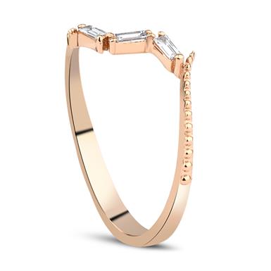 0.10 Karat Pırlanta Baget Yüzük