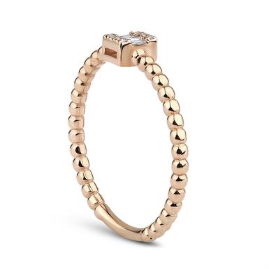 0.06 Karat Pırlanta Baget Yüzük