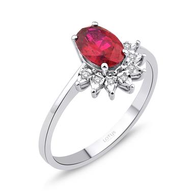 0.97 Karat Pırlanta Yakut Yüzük