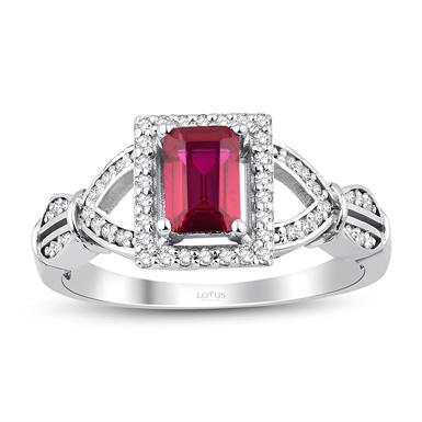 0.80 Karat Pırlanta Yakut Yüzük