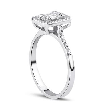 0.45 Karat Pırlanta Baget Yüzük