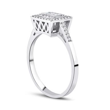 0.34 Karat Pırlanta Baget Yüzük