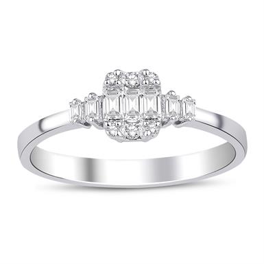 0.22 Karat Pırlanta Baget Yüzük