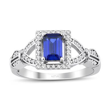 0.86 Karat Pırlanta Safir Yüzük