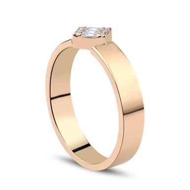 0.12 Karat Pırlanta Baget Yüzük