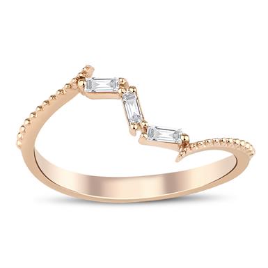 0.10 Karat Pırlanta Baget Yüzük