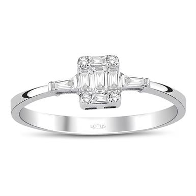 0.19 Karat Pırlanta Baget Yüzük