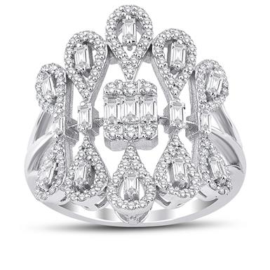 0.96 Karat Pırlanta Baget Yüzük