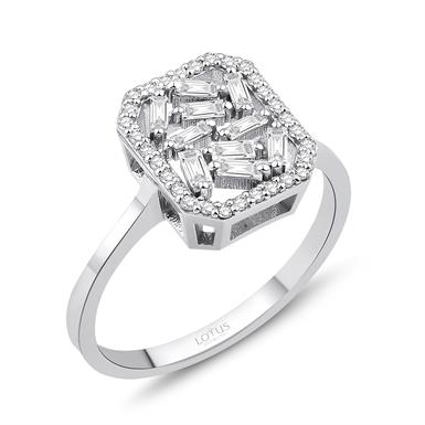 0.30 Karat Pırlanta Bagetli Yüzük