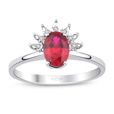 0.97 Karat Pırlanta Yakut Yüzük