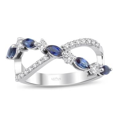 0.63 Karat Sonsuzluk Desenli Pırlanta Safir Yüzük