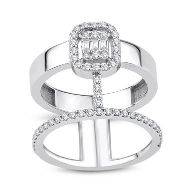 0.45 Karat Pırlanta Baget Yüzük