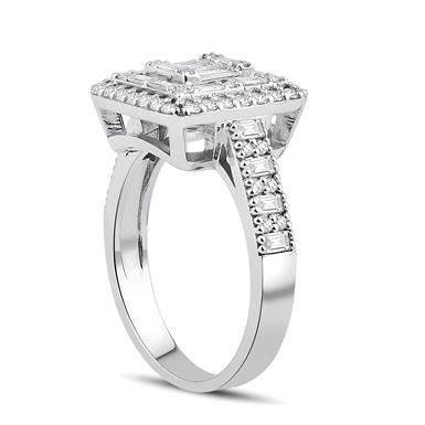 0.95 Karat Pırlanta Baget Yüzük