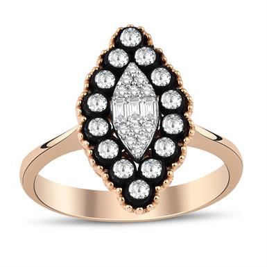 0.35 Karat Elmas Baget Yüzük