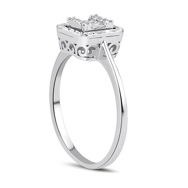 0.15 Karat Pırlanta Baget Yüzük