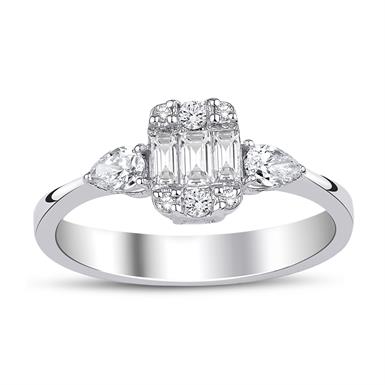 0.51 Karat Pırlanta Baget Yüzük