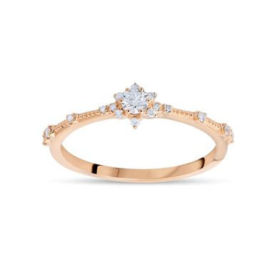 0.22 Karat Pırlanta Tasarım Yüzük Sevgililer Günü Özel