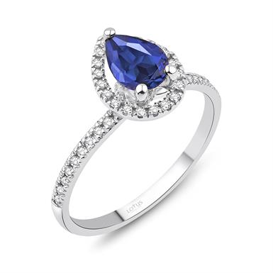 0.78 Karat Safir Damla Kesim Pırlanta Safir Yüzük