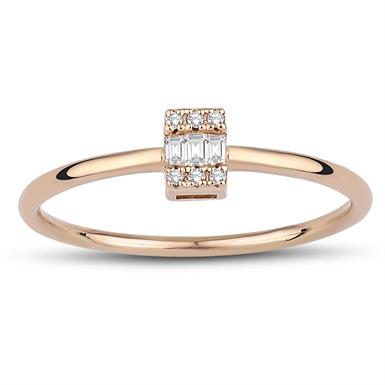 0.06 Karat Pırlanta Baget Yüzük