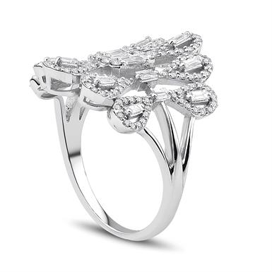 0.96 Karat Pırlanta Baget Yüzük