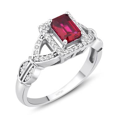 0.80 Karat Pırlanta Yakut Yüzük