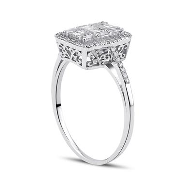 0.45 Karat Pırlanta Baget Yüzük