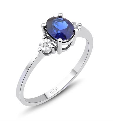 0.77 Karat Pırlanta Safir Yüzük