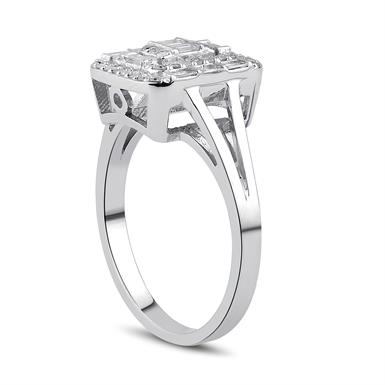 0.44 Karat Pırlanta Baget Yüzük