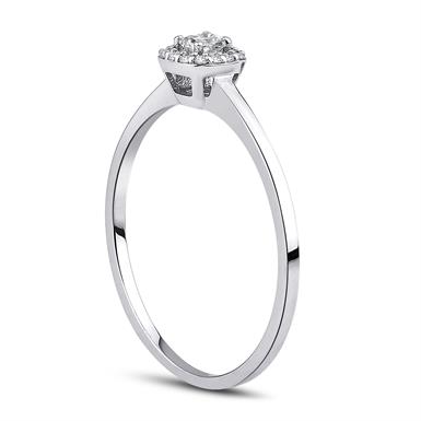 0.13 Karat Pırlanta Prenses Kesim Tasarım Yüzük