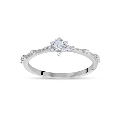 0.22 Karat Pırlanta Tasarım Yüzük Sevgililer Günü Özel