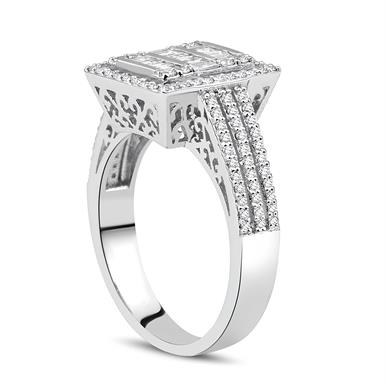 0.64 Karat Pırlanta Baget Yüzük