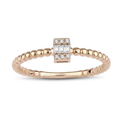 0.06 Karat Pırlanta Baget Yüzük