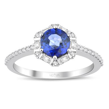 1.47 Karat Pırlanta Safir Yüzük