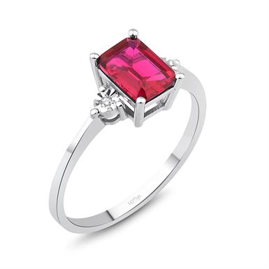 1.15 Karat Pırlanta Yakut Yüzük