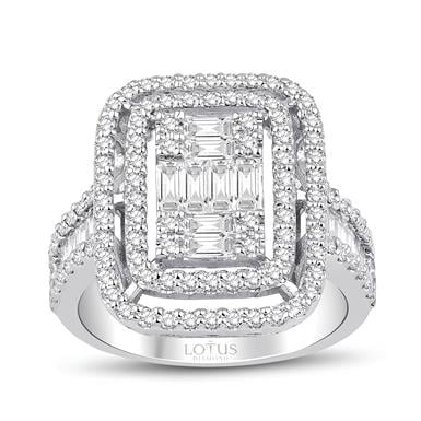 1.66 Karat Pırlanta Baget Yüzük