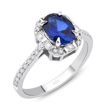 1.80 Karat Pırlanta Safir Yüzük