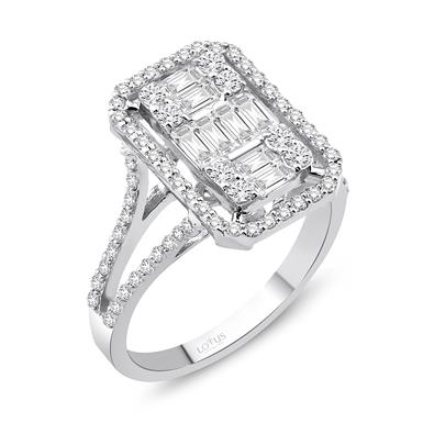 1.10 Karat Pırlanta Baget Yüzük