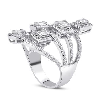 1.35 Karat Pırlanta Baget Yüzük