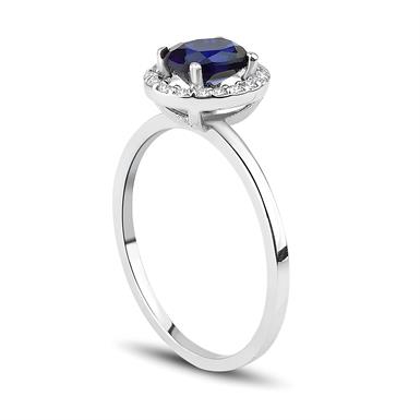 1.33 Karat Pırlanta Safir Yüzük