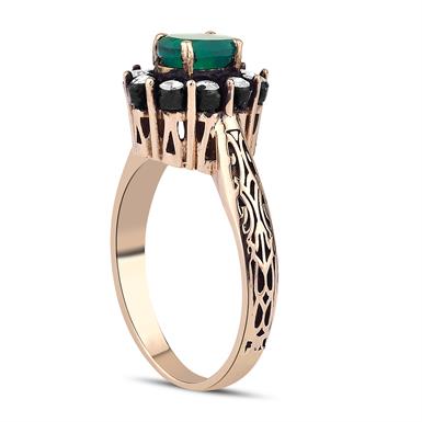 1.26 Karat Elmas Zümrüt Yüzük